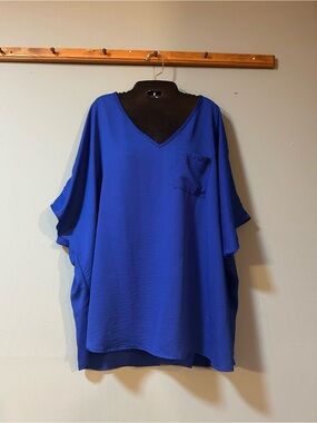 Women’s Oversized V-Neck Swim-Suit Cover / Top in Deep Royal Blue
